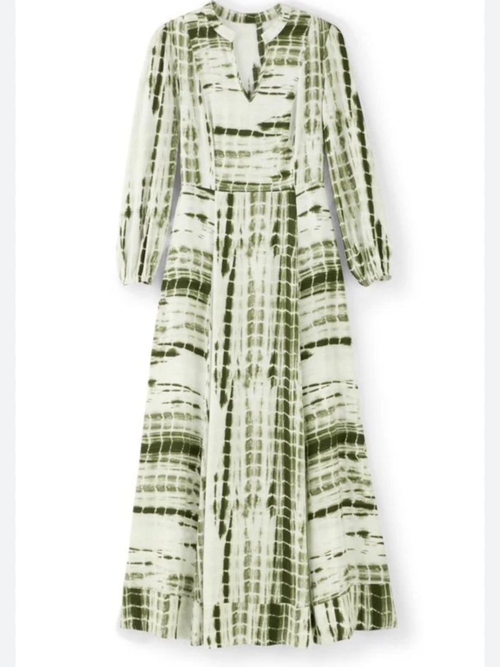 Soft Surroundings Green and White Tie-Dye Maxi Dress